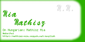 mia mathisz business card